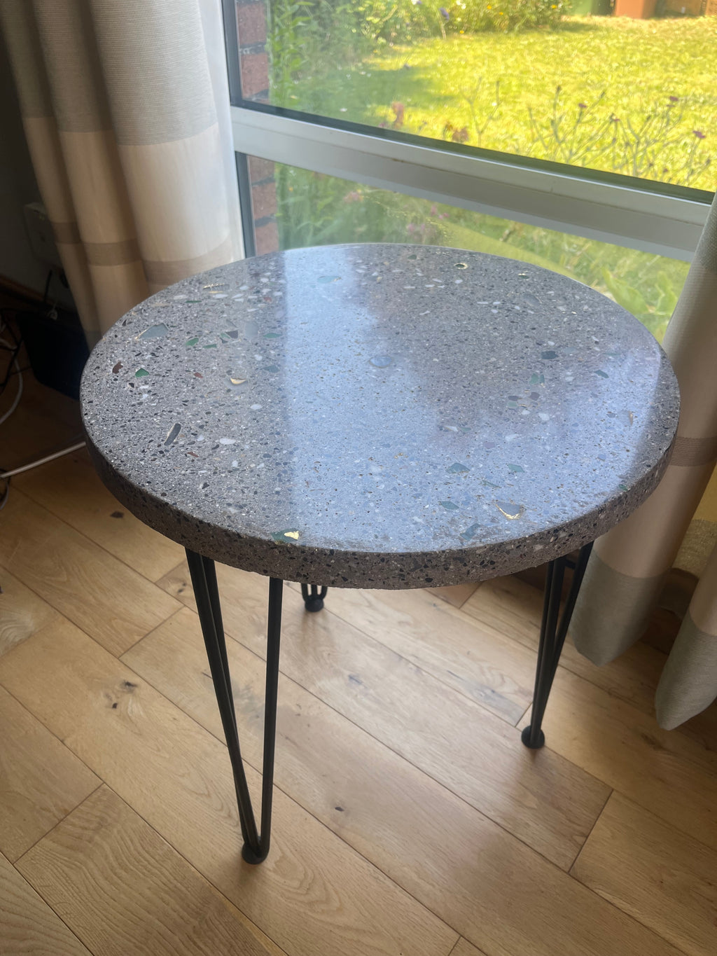 Polished Concrete Coffee Table With Gold Leaf