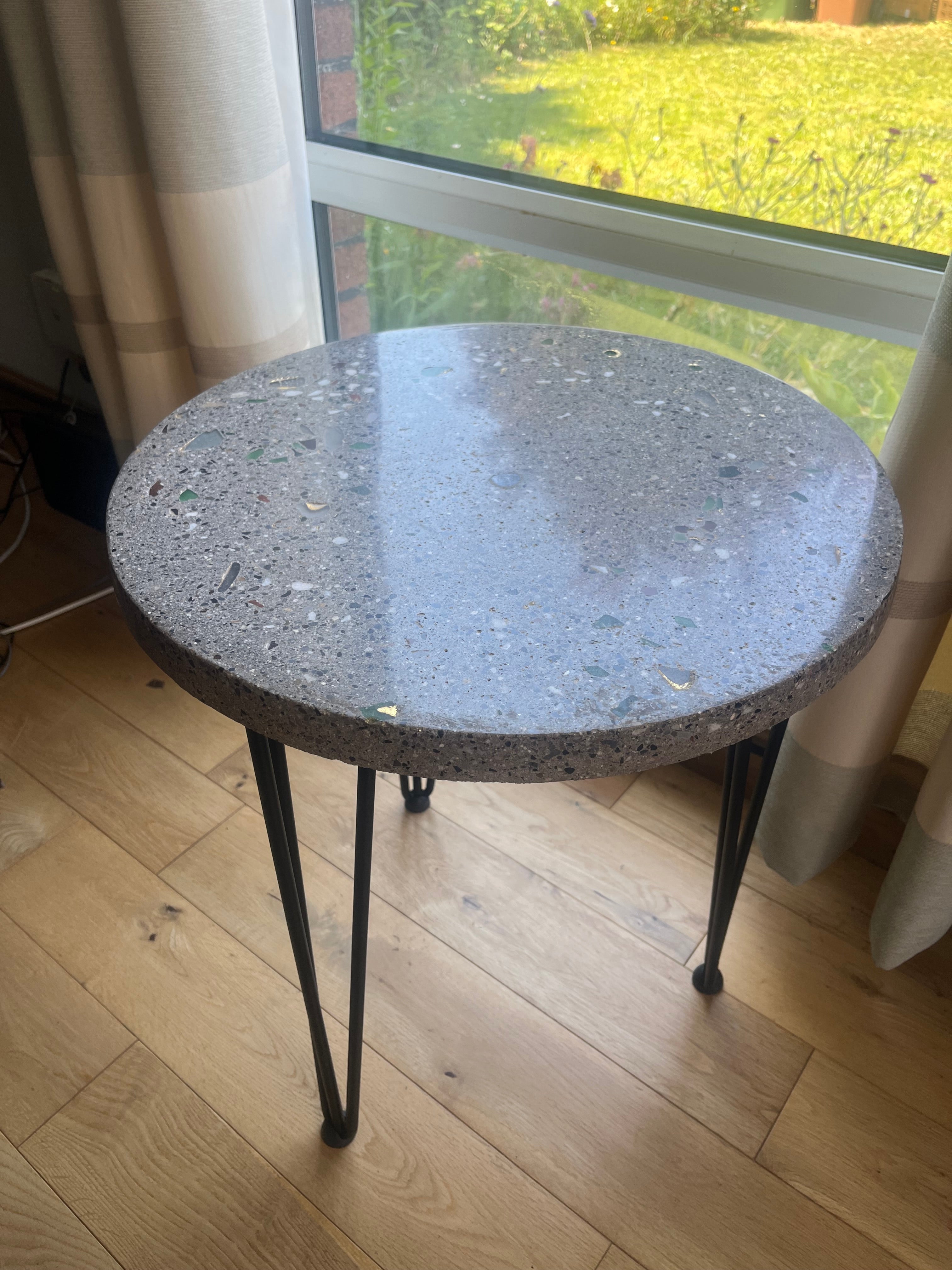 Polished Concrete Coffee Table With Gold Leaf