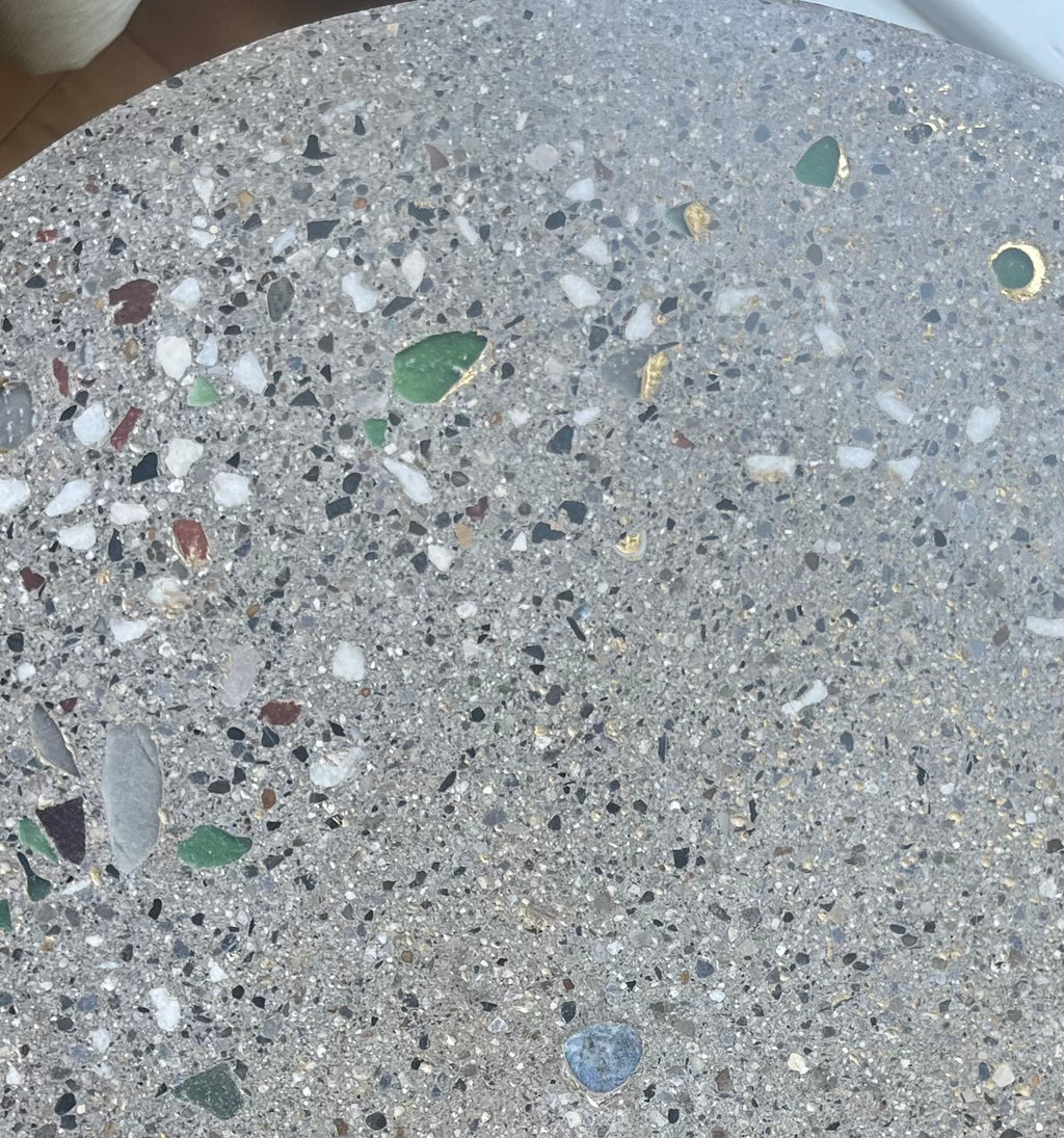Polished Concrete Coffee Table With Gold Leaf