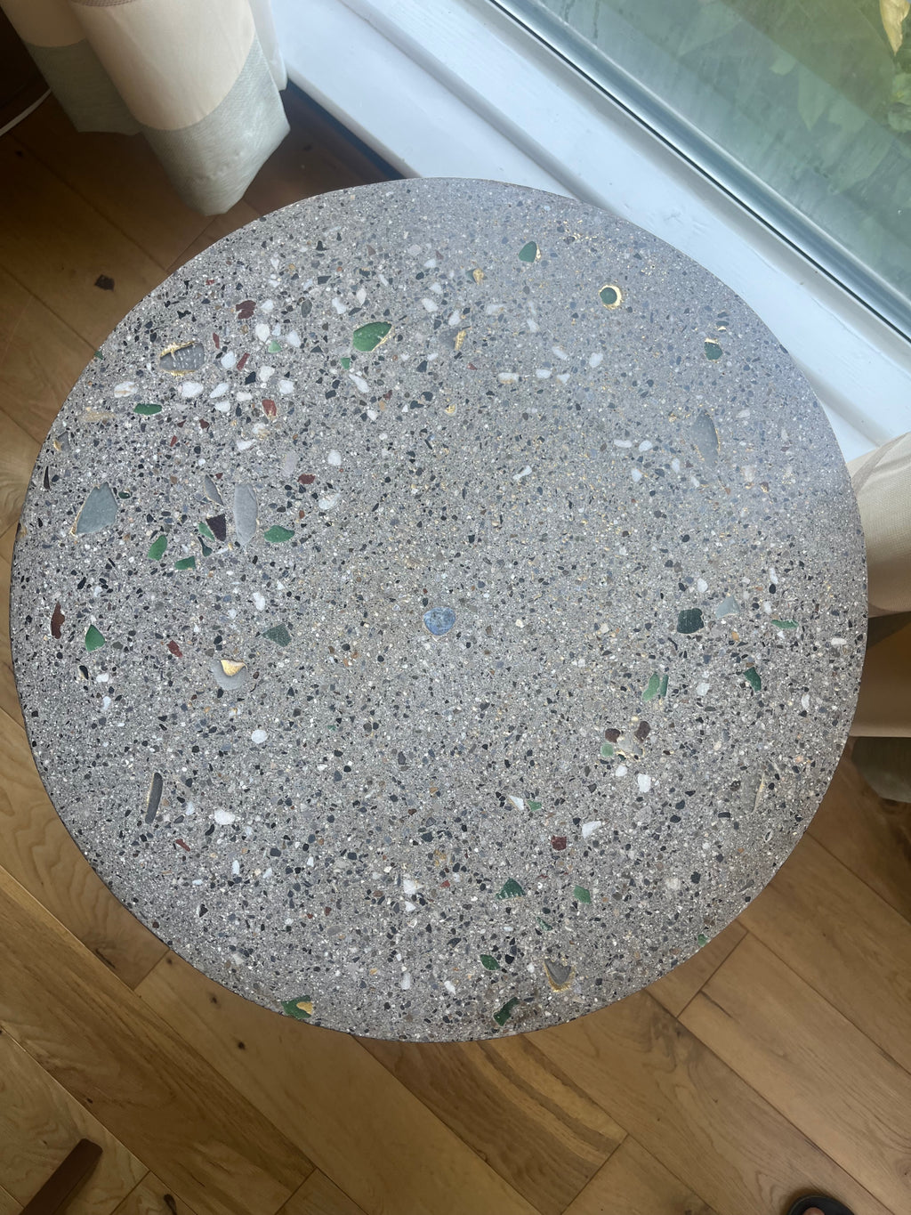 Polished Concrete Coffee Table With Gold Leaf