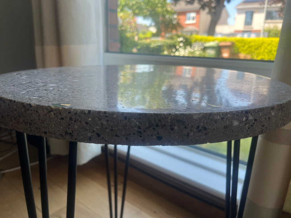 Polished Concrete Coffee Table With Gold Leaf