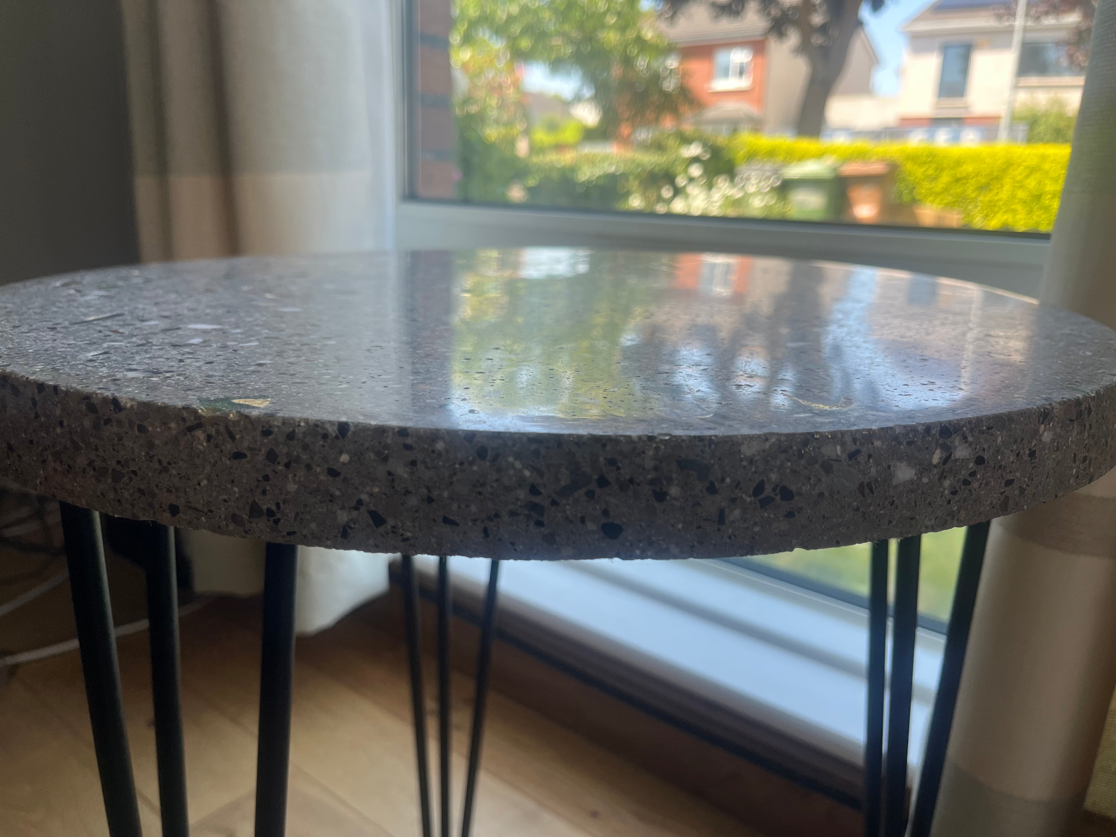 Polished Concrete Coffee Table With Gold Leaf