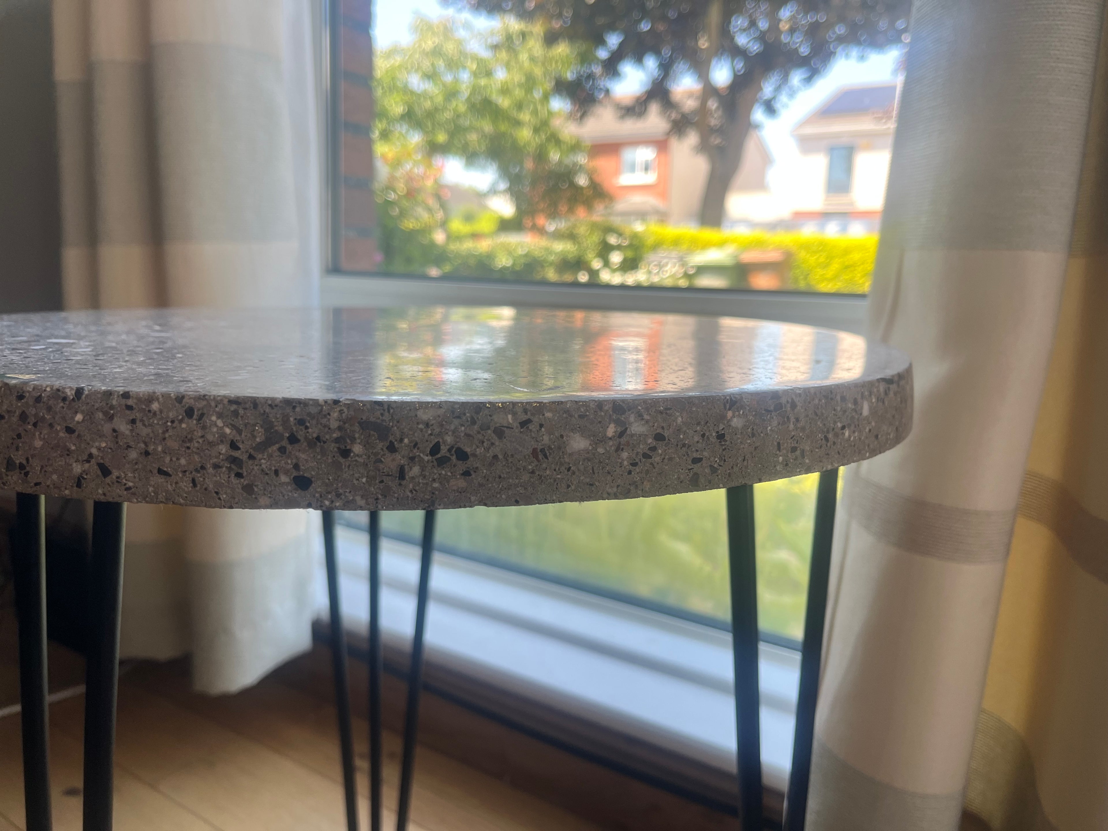 Polished Concrete Coffee Table With Gold Leaf